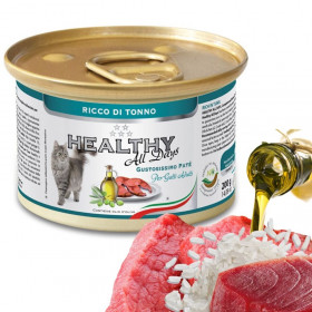 Консервирана храна за котки HEALTHY MEAT All days CAT Tuna с прясна риба тон, говеждо месо и ориз